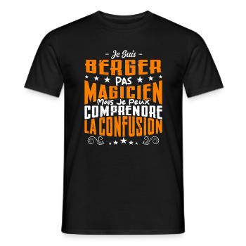 Je Suis Berger Pas Magicien - T-shirt homme - noir - Devant - AI Model Male 178 light (178cm)
