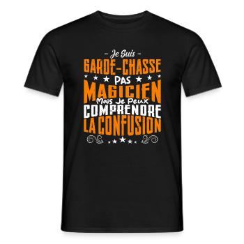 Je Suis Garde-Chasse Pas Magicien - T-shirt homme - noir - Devant - AI Model Male 178 light (178cm)