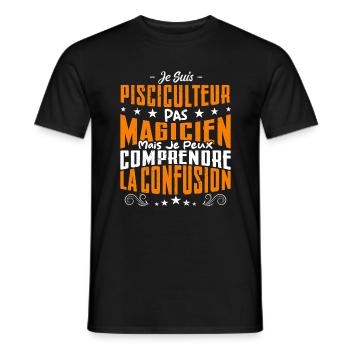 Je Suis Pisciculteur Pas Magicien - T-shirt homme - noir - Devant - AI Model Male 178 light (178cm)