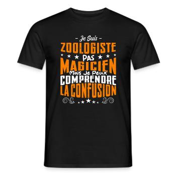Je Suis Zoologiste Pas Magicien - T-shirt homme - noir - Devant - AI Model Male 178 light (178cm)