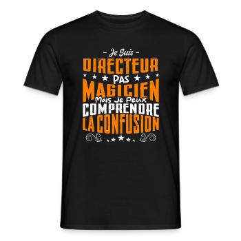 Je Suis Directeur Pas Magicien - T-shirt homme - noir - Devant - AI Model Male 178 light (178cm)