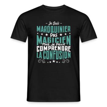 Je Suis Maroquinier Pas Magicien - T-shirt homme - noir - Devant - AI Model Male 178 light (178cm)