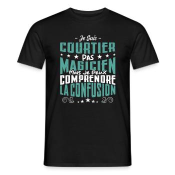 Je Suis Courtier Pas Magicien - T-shirt homme - noir - Devant - AI Model Male 178 light (178cm)
