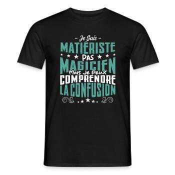 Je Suis Matiériste-coloriste Pas Magicien - T-shirt homme - noir - Devant - AI Model Male 178 light (178cm)