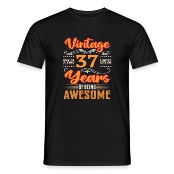 Vintage | 37 birthday gift ideas - Men's T-Shirt - black - Front - AI Model Male 178 light (178cm)