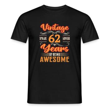 Vintage | 62 birthday gift ideas - Men's T-Shirt - black - Front - AI Model Male 178 light (178cm)