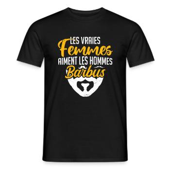 Real women love bearded men - Men's T-Shirt - black - Front - AI Model Male 178 light (178cm)