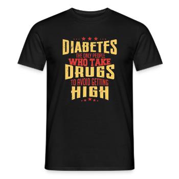 diabetes the only people who take drugs - T-shirt homme - noir - Devant - AI Model Male 178 light (178cm)