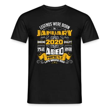 Legenden wurden im Januar 2020 geboren | Geschenk - Männer T-Shirt - Schwarz - Vorne - AI Model Male 178 light (178cm)