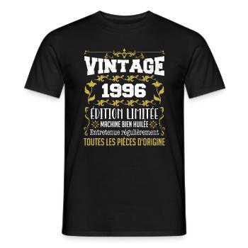 vintage 1996 | Toutes Les Pièces D'origine - T-shirt homme - noir - Devant - AI Model Male 178 light (178cm)