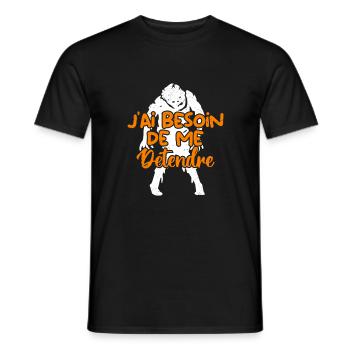 J’ai besoin de me détendre - T-shirt homme - noir - Devant - AI Model Male 178 light (178cm)