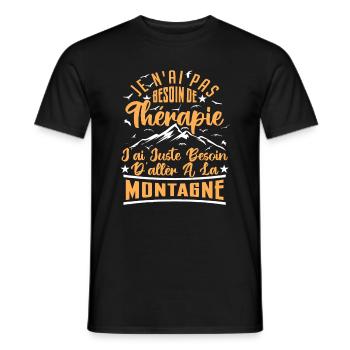 J'ai juste besoin d'aller à la Montagne | Humour - T-shirt homme - noir - Devant - AI Model Male 178 light (178cm)
