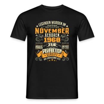 Im November 1968 geboren - T-shirt homme - noir - Devant - AI Model Male 178 light (178cm)