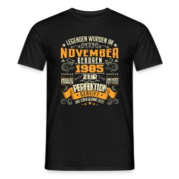 Im November 1985 geboren - T-shirt homme - noir - Devant - AI Model Male 178 light (178cm)
