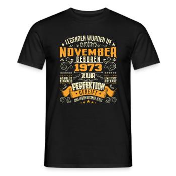 Im November 1973 geboren - T-shirt homme - noir - Devant - AI Model Male 178 light (178cm)