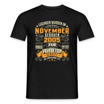 Im November 2005 geboren - T-shirt homme - noir - Devant - AI Model Male 178 light (178cm)