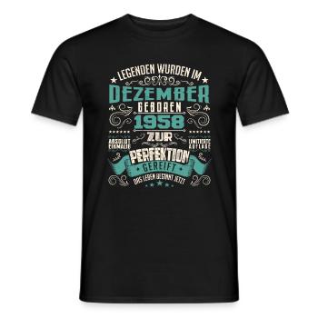 Legenden werden geboren im Dezember 1958 - T-shirt homme - noir - Devant - AI Model Male 178 light (178cm)