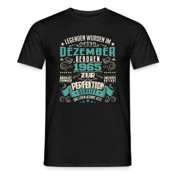 Legenden werden geboren im Dezember 1965 - T-shirt homme - noir - Devant - AI Model Male 178 light (178cm)