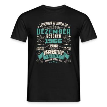 Legenden werden geboren im Dezember 1966 - T-shirt homme - noir - Devant - AI Model Male 178 light (178cm)