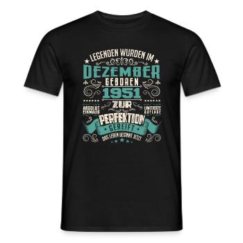 Legenden werden geboren im Dezember 1951 - T-shirt homme - noir - Devant - AI Model Male 178 light (178cm)