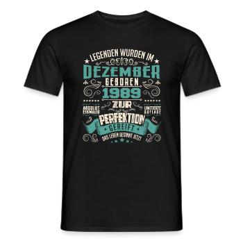 Legenden werden geboren im Dezember 1989 - T-shirt homme - noir - Devant - AI Model Male 178 light (178cm)