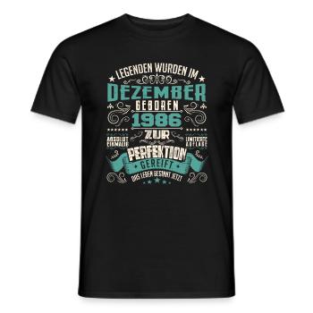 Legenden werden geboren im Dezember 1986 - T-shirt homme - noir - Devant - AI Model Male 178 light (178cm)