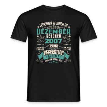 Legenden werden geboren im Dezember 2007 - T-shirt homme - noir - Devant - AI Model Male 178 light (178cm)