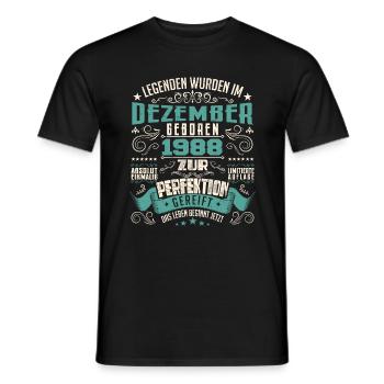 Legenden werden geboren im Dezember 1988 - T-shirt homme - noir - Devant - AI Model Male 178 light (178cm)