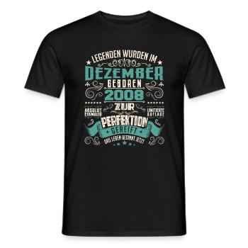 Legenden werden geboren im Dezember 2008 - T-shirt homme - noir - Devant - AI Model Male 178 light (178cm)