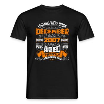Legends were born in December 2007 | gift - T-shirt homme - noir - Devant - AI Model Male 178 light (178cm)