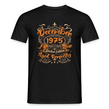 Dezember 1975 | Limitierte Auflage - Männer T-Shirt - Schwarz - Vorne - AI Model Male 178 light (178cm)