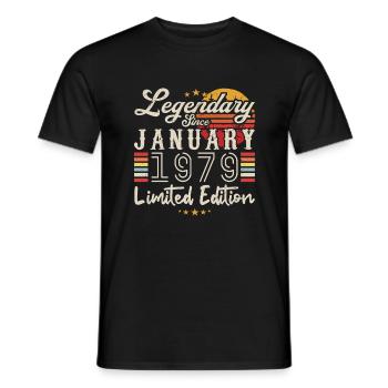 Legendär seit Januar 1979 Limited Edition - Männer T-Shirt - Schwarz - Vorne - AI Model Male 178 light (178cm)