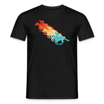 Herren Reiter Equestrian Dressour Rennreiten - Männer T-Shirt - Schwarz - Vorne - AI Model Male 178 light (178cm)