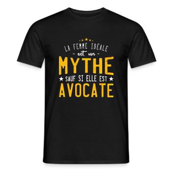 Avocate idéale mythe cadeau noël - T-shirt homme - noir - Devant - AI Model Male 178 light (178cm)