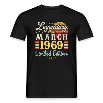 Legendary Since March 1969 - Limited Edition - T-shirt homme - noir - Devant - AI Model Male 178 light (178cm)
