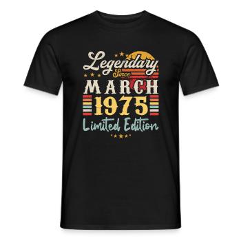 Legendary Since March 1975 - Limited Edition - T-shirt homme - noir - Devant - AI Model Male 178 light (178cm)