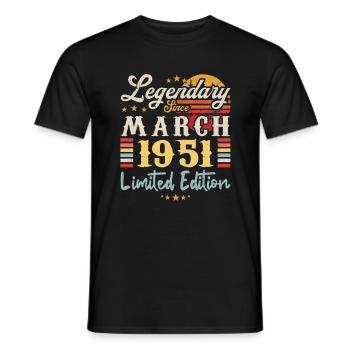 Legendary Since March 1951 - Limited Edition - T-shirt homme - noir - Devant - AI Model Male 178 light (178cm)