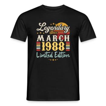 Legendär seit März 1988 - Limited Edition - Männer T-Shirt - Schwarz - Vorne - AI Model Male 178 light (178cm)