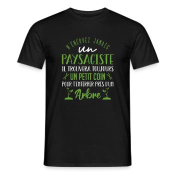 Paysagiste et jardinier cadeau humour - T-shirt homme - noir - Devant - AI Model Male 178 light (178cm)