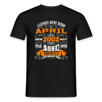 Legends Were Born In April 2002 | vintage - T-shirt homme - noir - Devant - AI Model Male 178 light (178cm)