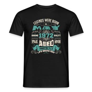 Legends were born in May 1972 | Limited Edition - T-shirt homme - noir - Devant - AI Model Male 178 light (178cm)