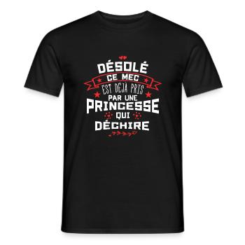 Mari Saint-Valentin Homme Fiancé Humour - T-shirt homme - noir - Devant - AI Model Male 178 light (178cm)