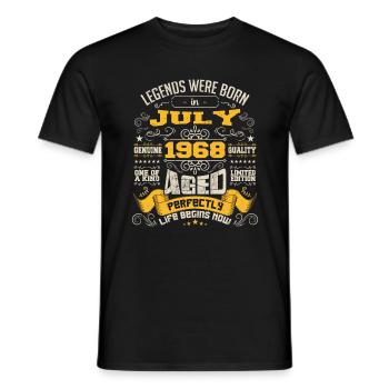 Legends wurden im Juli 1968 geboren | Perfekt gealtert - Männer T-Shirt - Schwarz - Vorne - AI Model Male 178 light (178cm)