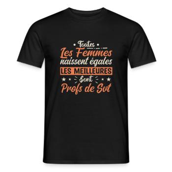 les meilleures femmes sont profs de SVT - T-shirt homme - noir - Devant - AI Model Male 178 light (178cm)
