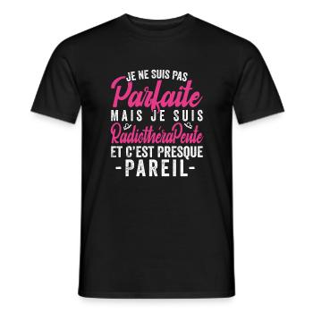 Je Ne Suis Pas Parfaite Mais Je Suis radiothérapeu - T-shirt homme - noir - Devant - AI Model Male 178 light (178cm)