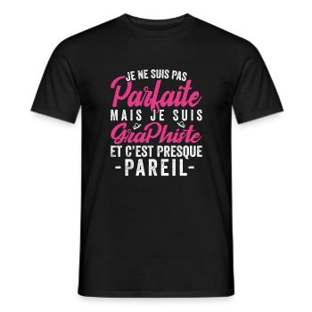 Je Ne Suis Pas Parfaite Mais Je Suis Graphiste - T-shirt homme - noir - Devant - AI Model Male 178 light (178cm)