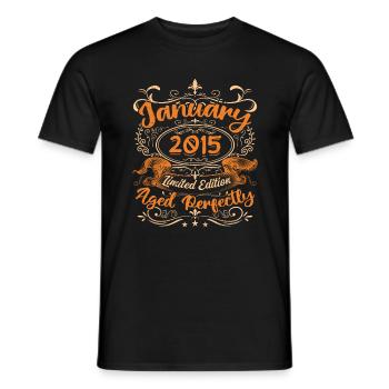 January 2015 | Aged Perfectly | Limited Edition - Men's T-Shirt - black - Front - AI Model Male 178 light (178cm)