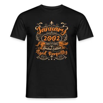 January 2002 | Aged Perfectly | Limited Edition - T-shirt homme - noir - Devant - AI Model Male 178 light (178cm)