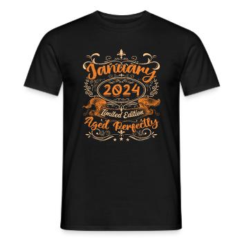January 2024 | Aged Perfectly | Limited Edition - T-shirt homme - noir - Devant - AI Model Male 178 light (178cm)