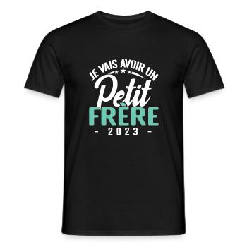 I'm going to have a little brother 2023, child ad - Men's T-Shirt - black - Front - AI Model Male 178 light (178cm)